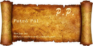 Petró Pál névjegykártya